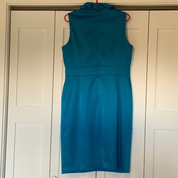 Turquoise Ruffle Neck Dress - Picture 2 of 2